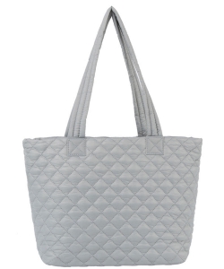 Quilted Puffy Tote Bag JYE-0503 SILVER